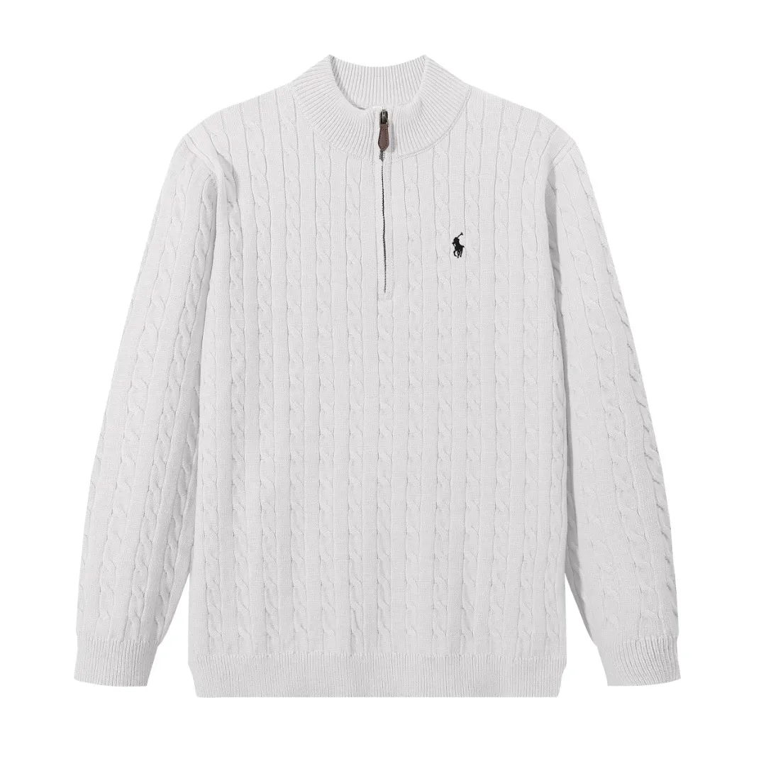 P200 Raff half-zip sweater black white gray